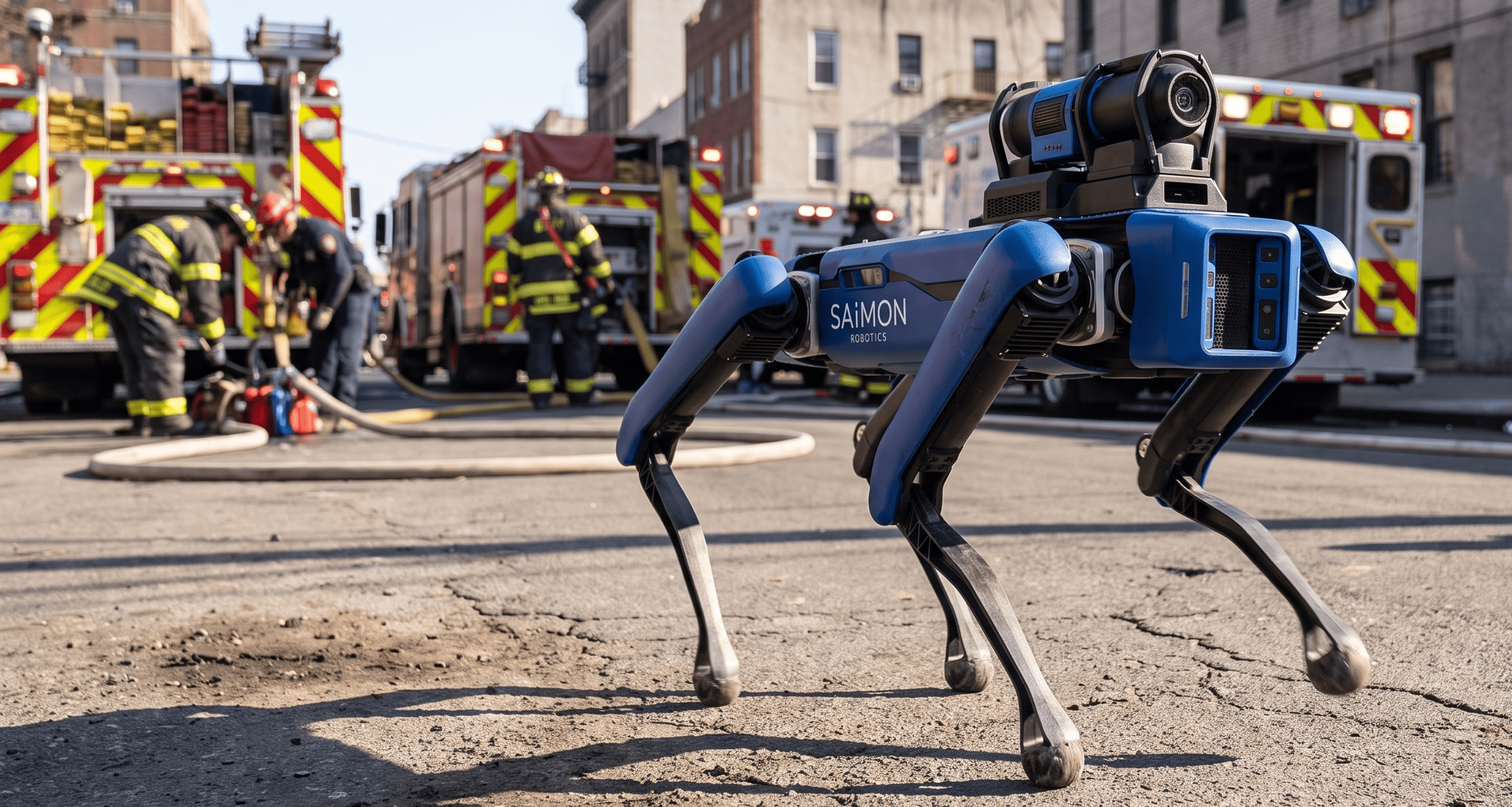 Saimon Robotics robot dog in field operations